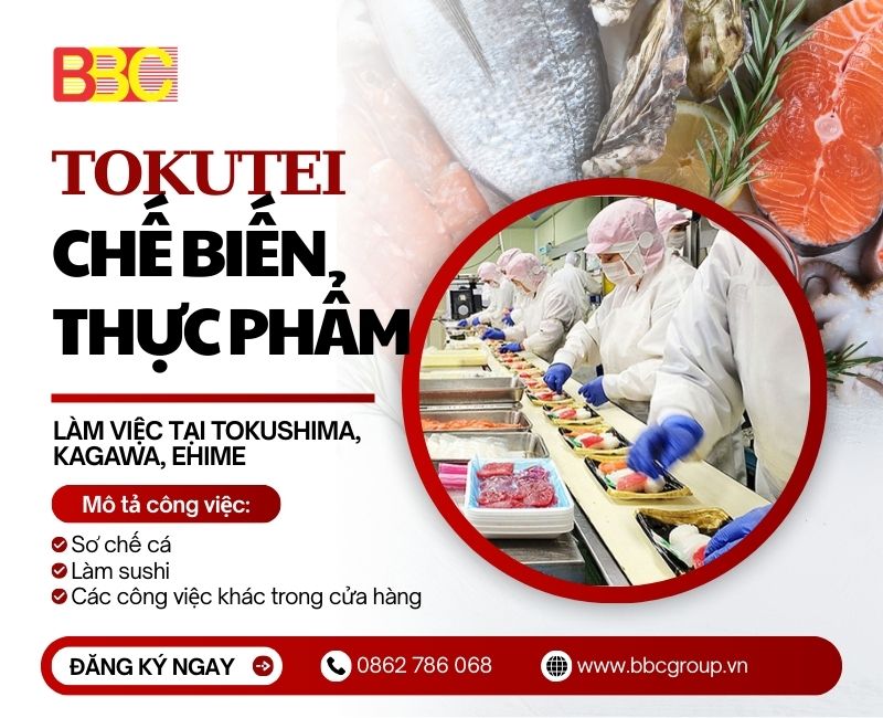 ĐƠN HÀNG TOKUTEI CHẾ BIẾN THỰC PHẨM TOKUSHIMA, KAGAWA, EHIME