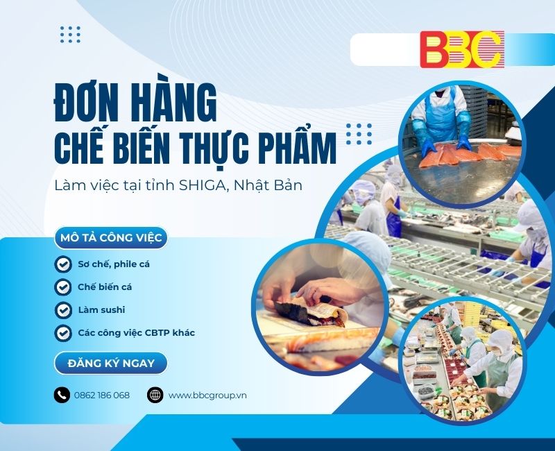 ĐƠN HÀNG TOKUTEI CHẾ BIẾN THỰC PHẨM SHIGA