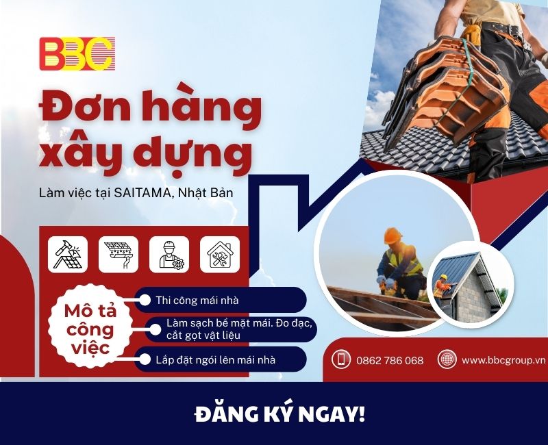 ĐƠN HÀNG TOKUTEI THI CÔNG MÁI NHÀ SAITAMA