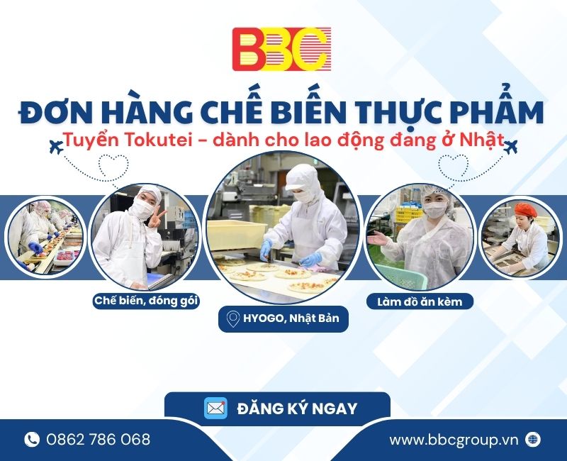 ĐƠN HÀNG TOKUTEI CHẾ BIẾN THỰC PHẨM HYOGO